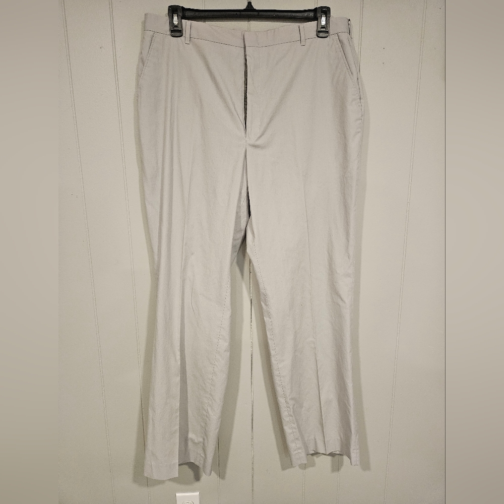 Gray Unbranded Flat Front Trousers Tailor Made 36x32 Made In USA